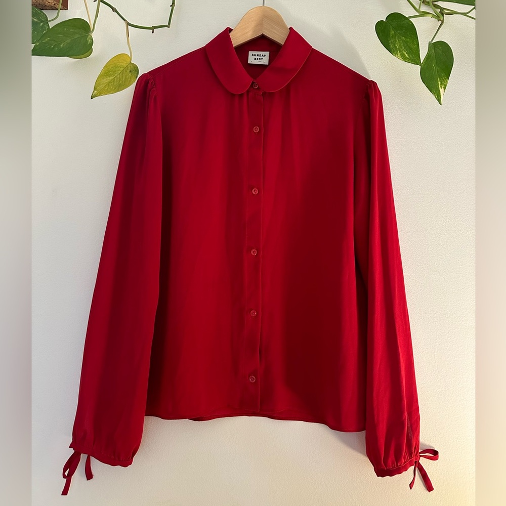 Aritzia Sunday Best Red Blouse